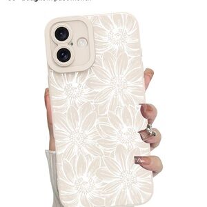 Floral Pattern Phone Case - Cream